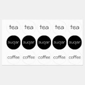 茶、砂糖、コーヒー ラベル (シート)