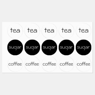 茶、砂糖、コーヒー ラベル
