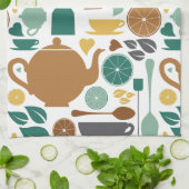 茶，茶，お茶タオル キッチンタオル (折り畳み)