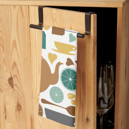 茶，茶，お茶タオル キッチンタオル (三つ折り)