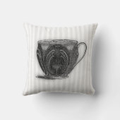 茶#8ティーカップの時間 クッション (裏面)