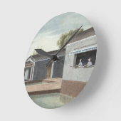 茶(w/c紙で) 2の分類 ラウンド壁時計 (傾斜)