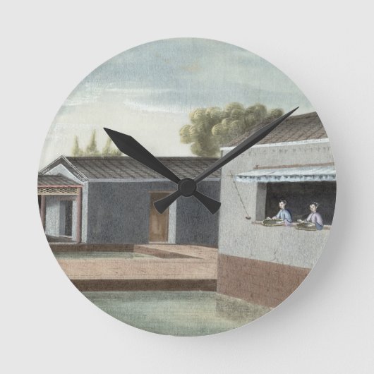 茶(w/c紙で) 2の分類 ラウンド壁時計 (正面)