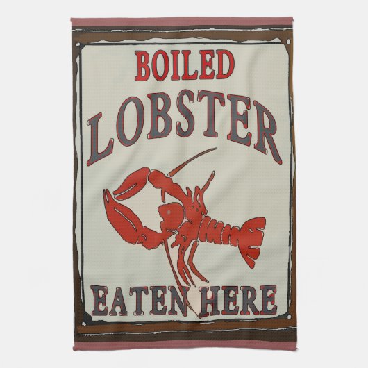 茹でた食べロブスターこちら&タオル キッチンタオル (縦)