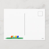 草おもしろいカラフル付き卵ハッピーイースター シーズンポストカード (裏面)