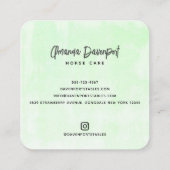 草かわいらしのビジネスに敷設する茶色の馬Ca スクエア名刺 (裏面)