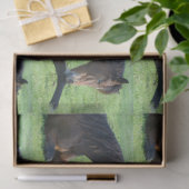 草かわいらしの中に横たわる茶色の馬パターン（の模様が）ある 薄葉紙 (ギフト)