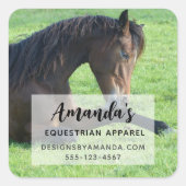 草かわいらし業に産む玄馬 スクエアシール (正面)