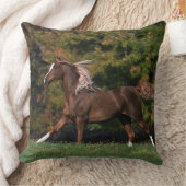 草が茂った分野のアラビアの馬のランニング クッション (ブランケット)