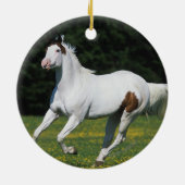 草が茂った分野のペンキの馬のランニング セラミックオーナメント (裏面)
