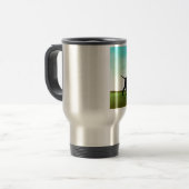 草が茂った分野のポインター犬 トラベルマグ (正面左)