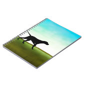 草が茂った分野のポインター犬 ノートブック (左側)