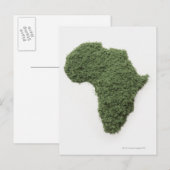 草で作られたアフリカの地図 ポストカード (正面/裏面)