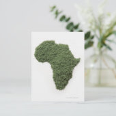 草で作られたアフリカの地図 ポストカード (スタンド正面)