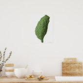 草で作られた台湾地図 ポスター (キッチン)