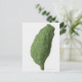 草で作られた台湾地図 ポストカード (スタンド正面)