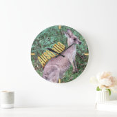 草で牧草を食べること ラージ壁時計 (ホーム)
