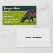 草で食べ物を与えているブラウン牛 名刺 (正面/裏面)