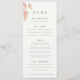 草と果実のスケッチ水色秋の結婚式 メニュー