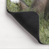 草にあっているかわいいシェットランド・シープドッグの子犬 マウスパッド (コーナー)