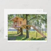 草のある樫の木の木の家 ポストカード (正面/裏面)