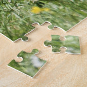 草のおもしろい多い野で微笑む馬 ジグソーパズル (側面)