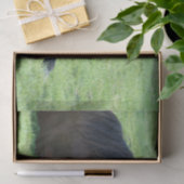 草のかわいらし中に寝そべる茶色の馬 薄葉紙 (ギフト)