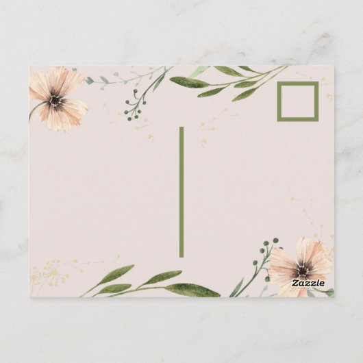 草のようにすくすく成長して、女の子の1歳の誕生日、 ポストカード (裏面)