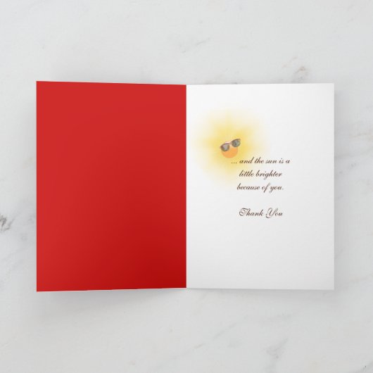 草のケシは感謝していしています サンキューカード (内部)