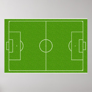 草のサッカー競技場パターン ポスター
