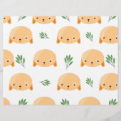 草のスクラップブックペーパー付きのタン子犬 チラシ (裏面)