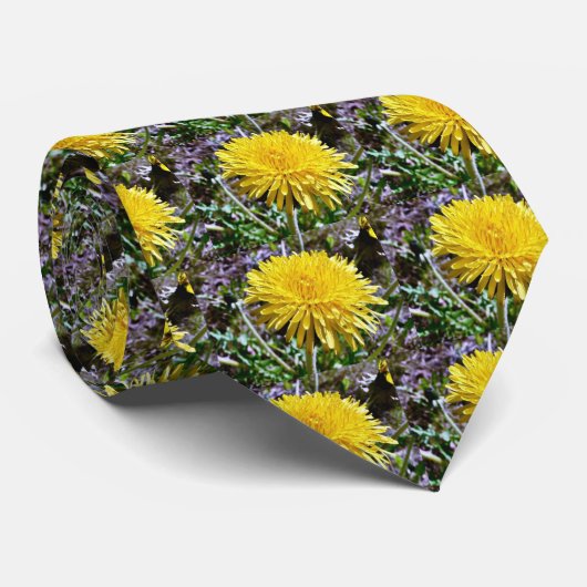 草のタンポポの花 ネクタイ (ロール)