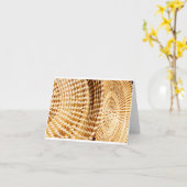 草のバスケット – 空白の折り畳みカード カード (黄色い花)