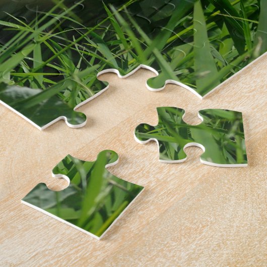 草のパズルのSamoyed ジグソーパズル (側面)