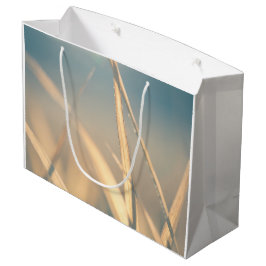 草のフローラ自然写真 ラージペーパーバッグ