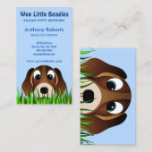 草のブリーダーに登場する可愛いマンガのビーグル犬 名刺 (正面/裏面)