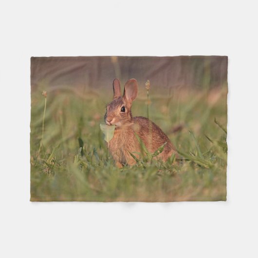 草のベビーのバニー フリースブランケット (正面(横))