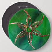 草のボタンとして緑 缶バッジ (正面&裏面)