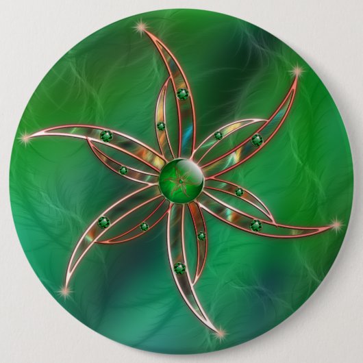 草のボタンとして緑 缶バッジ (正面)