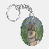 草のポメラニア犬 キーホルダー (正面左)