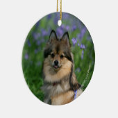 草のポメラニア犬 セラミックオーナメント (右)