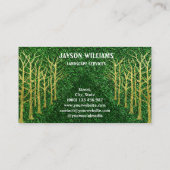 草のモダン質感の名刺(金ゴールドツリー付) 名刺 (裏面)