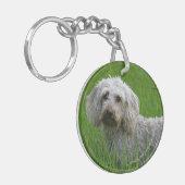 草のワイヤー髪の標準的なダックスフント キーホルダー (正面左)