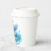 草の上で眠る可愛いベビーブルークマ 紙コップ (左)