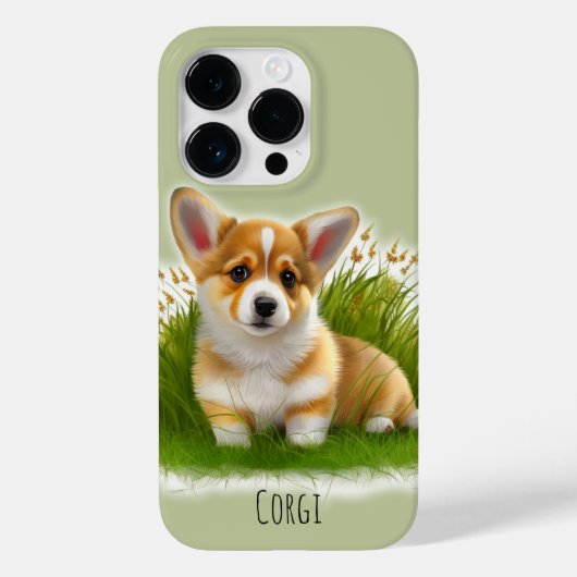 草の上のコギの子犬 |かわいいペット Case-Mate iPhoneケース (裏面)