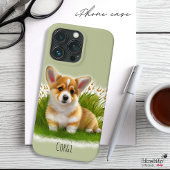 草の上のコギの子犬 |かわいいペット Case-Mate iPhoneケース