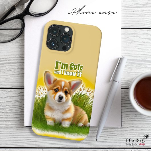 草の上のコギの子犬 |かわいいペット Case-Mate iPhoneケース