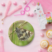 草の上の大理石模様の白い蝶 ペーパープレート (パーティー)