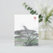 草の上の禅の昆虫 ポストカード (スタンド正面)