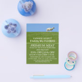 草の上の羊、農家と肉屋の広告 チラシ (シングル)